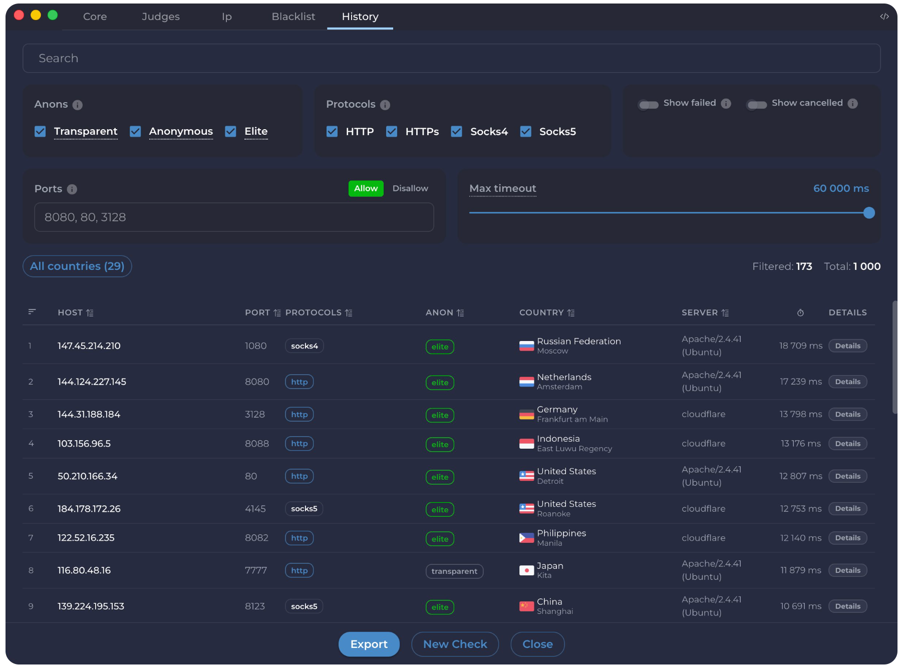 ProxyScrape Proxy Checker desktop application